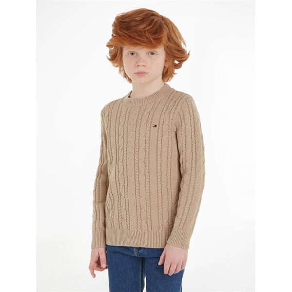 Tommy Hilfiger Essential Cable Stickad Tröja Merino For Cheap