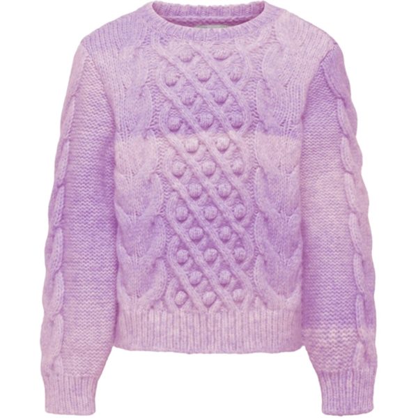 Kids ONLY Lavendula Space dyed Live Cable Knit Stickad Tröja Fashion