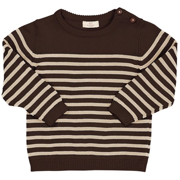 Copenhagen Colors Dk Brown Cream Combi Stickad Striped Sailor Sweater Online Hot Sale