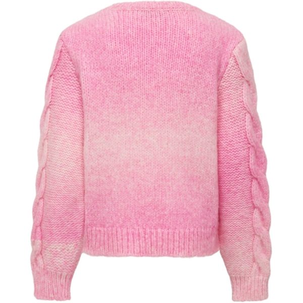 Kids ONLY Azalea Pink Space dyed Live Cable Knit Stickad Tröja For Sale