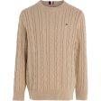 Tommy Hilfiger Essential Cable Stickad Tröja Merino For Cheap