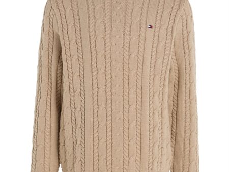 Tommy Hilfiger Essential Cable Stickad Tröja Merino For Cheap