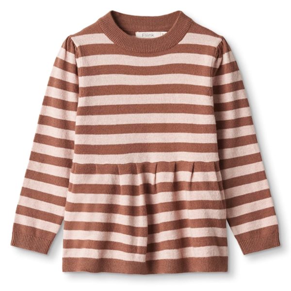 Fliink Carob Brown Striped Alilly Tröja Online Hot Sale