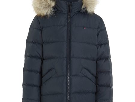 Tommy Hilfiger Essential Dunjakke m. Hætte Desert Sky For Cheap