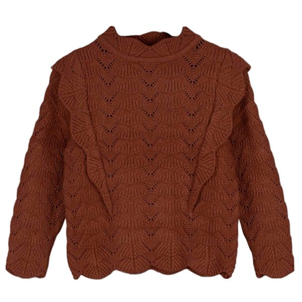 Fliink Carob Brown Benna Ruffle Tröja Fashion