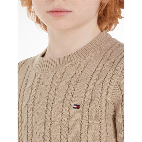 Tommy Hilfiger Essential Cable Stickad Tröja Merino For Cheap