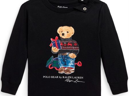 Ralph Lauren Bebis Tröja Fa23 Pikétröja Black Gift Bear Online Hot Sale