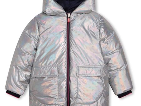 Billieblush Lame Silver Puffer Jacka Online Hot Sale