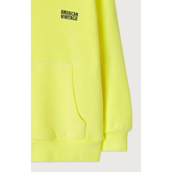 American Vintage Hoodie Izubird Neon Yellow Hot on Sale