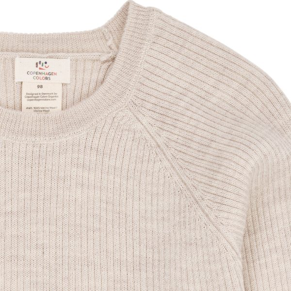 Copenhagen Colors Pale Cream Melange Merino Classic Rib Tröja Sale