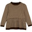 Fliink Chicory Coffee W. Sand Stripes Favo Peplum Tröja For Cheap