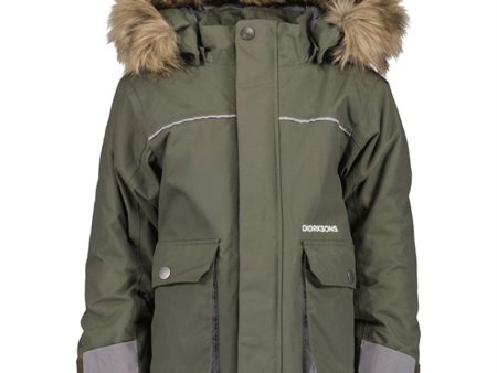 Didriksons Deep Green Kure Kids Parka Jacka For Sale