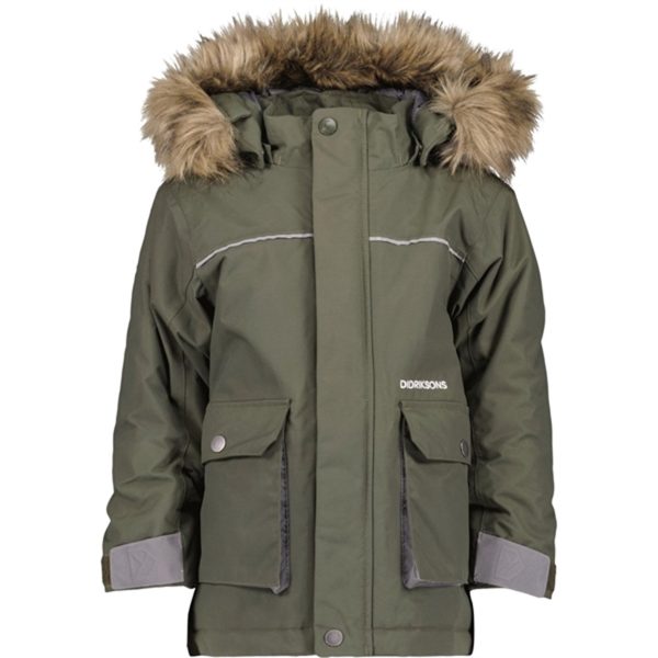 Didriksons Deep Green Kure Kids Parka Jacka For Sale