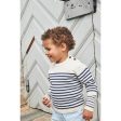 Copenhagen Colors Cream Navy Combi Stickad Striped Sailor Sweater on Sale