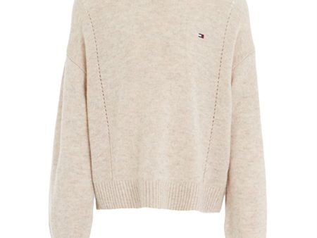 Tommy Hilfiger Essential Soft Ull Stickad Tröja Merino Melange Discount