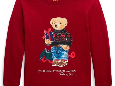 Polo Ralph Lauren Tröja Fa23 Holiday Red Gift Bear For Discount