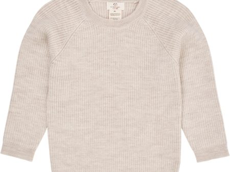 Copenhagen Colors Pale Cream Melange Merino Classic Rib Tröja Sale