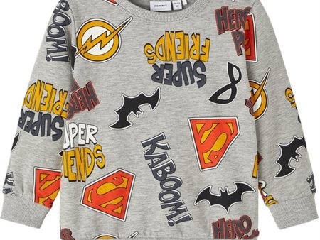 Name it Grey Melange Solo Superfriends Sweatshirt Online Sale