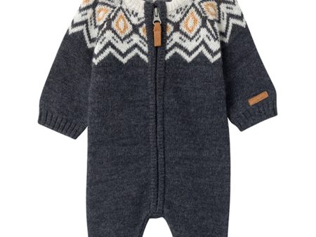 Name it Blue Graphite Wriss Ull Stickat Onesies Discount