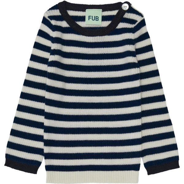 FUB Bebis Rib Tröja Ecru Royal Blue Online