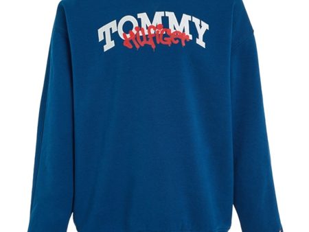 Tommy Hilfiger Graffiti Sweatshirt Deep Indigo Online Hot Sale