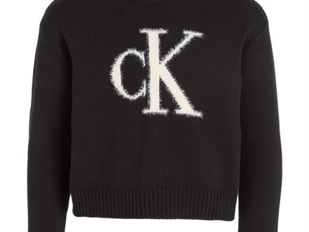 Calvin Klein Fluffy Monogram Sweater Ck Black Online now