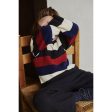 FUB Multistriped Stickad Tröja Dark Navy Ecru Royal Blue Bright Red Online Hot Sale