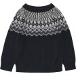 FUB Fair Isle Stickad Tröja Dark Navy Online now