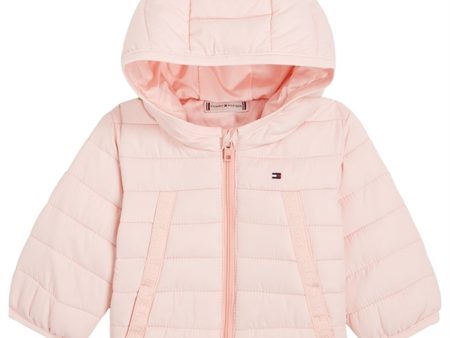 Tommy Hilfiger Bebis Monotype Tape Puffer Jacka Pink Crystal Hot on Sale