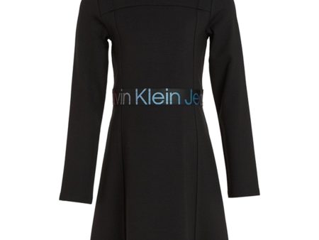 Calvin Klein Punto Tape Ls kjole Ck Black Hot on Sale