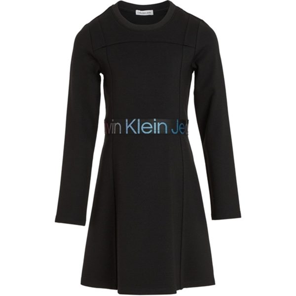 Calvin Klein Punto Tape Ls kjole Ck Black Hot on Sale