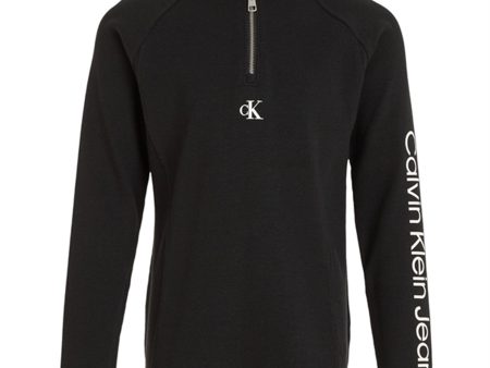 Calvin Klein Hero Logo Rib Zip Up Ls Bluse Ck Black Sale