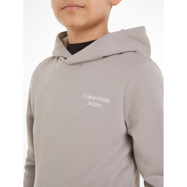 Calvin Klein Ckj Stack Logo Hoodie Porpoise Online now