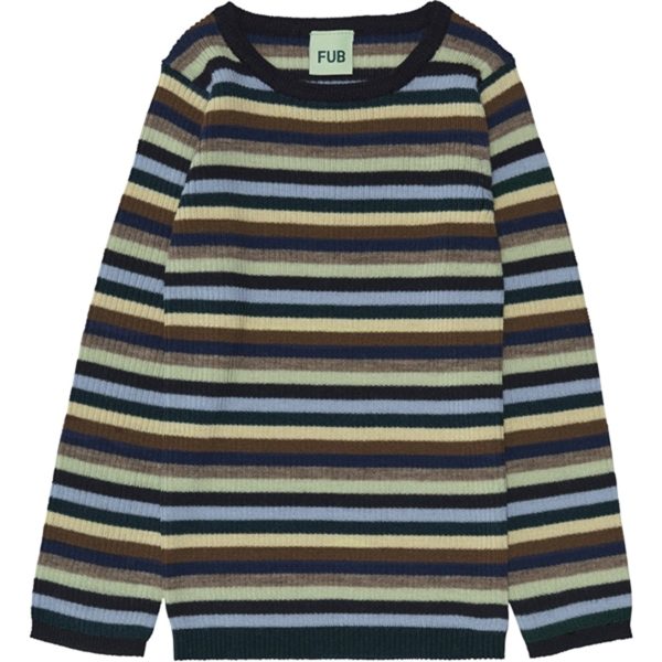 FUB Rib Tröja Multi Stripe Online