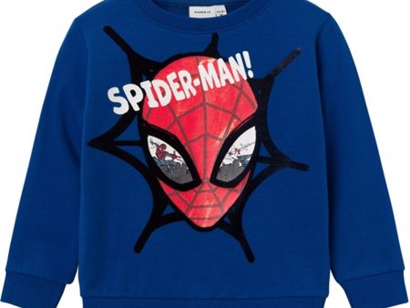 Name it True Blue Svende Spiderman Sweatshirt Online Sale