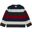 FUB Multistriped Stickad Tröja Dark Navy Ecru Royal Blue Bright Red Online Hot Sale