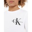 Calvin Klein Chest Monogram Ls Bluse Bright White Online Sale