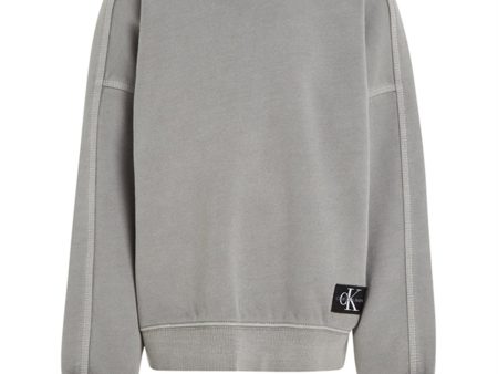 Calvin Klein Mineral Dye Cutseam Badge Cn Sweatshirt Ck Black Online Hot Sale