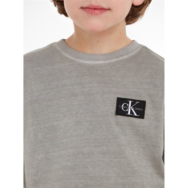 Calvin Klein Mineral Dye Badge Bluse Ck Black For Discount