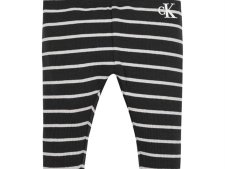 Calvin Klein Rib Stripe Legging Black Stripe Online Sale