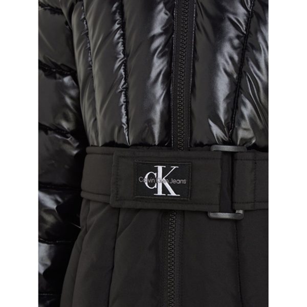 Calvin Klein Long Belted Puffer frakke Ck Black Online Hot Sale