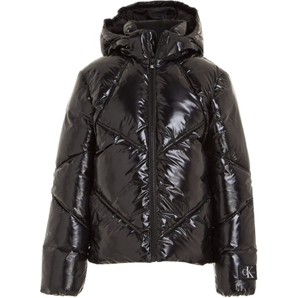 Calvin Klein Glossy Cut Seams Puffer jakke Ck Black Online