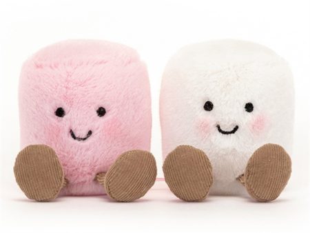 Jellycat Amuseable Hvid och Lyserød Marshmallows 15 cm Online now